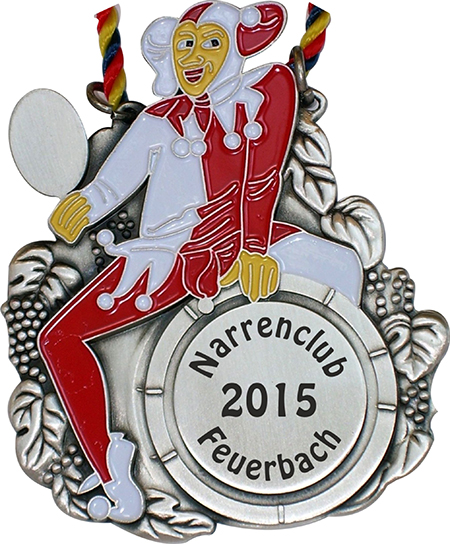 Fastnachtsorden Lager mit Sonderfarben - Orden 0008 rot-weiß
