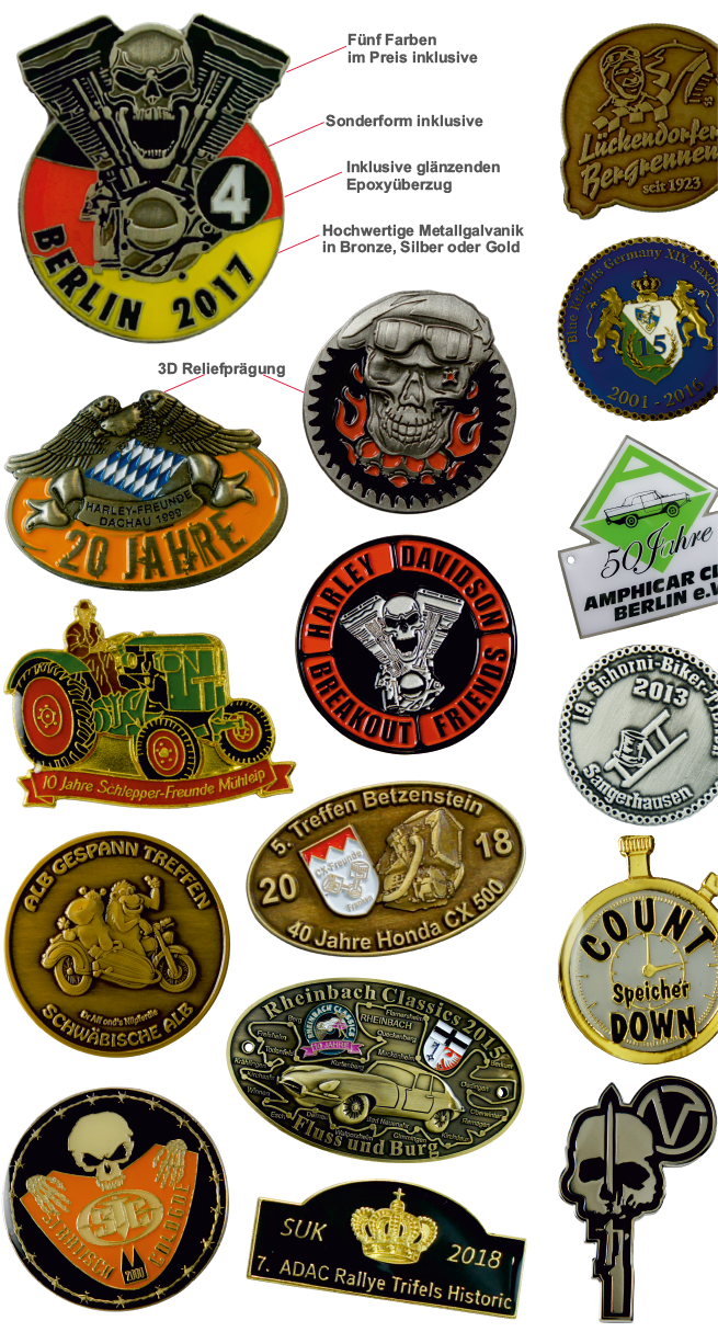 Geprägte Pins