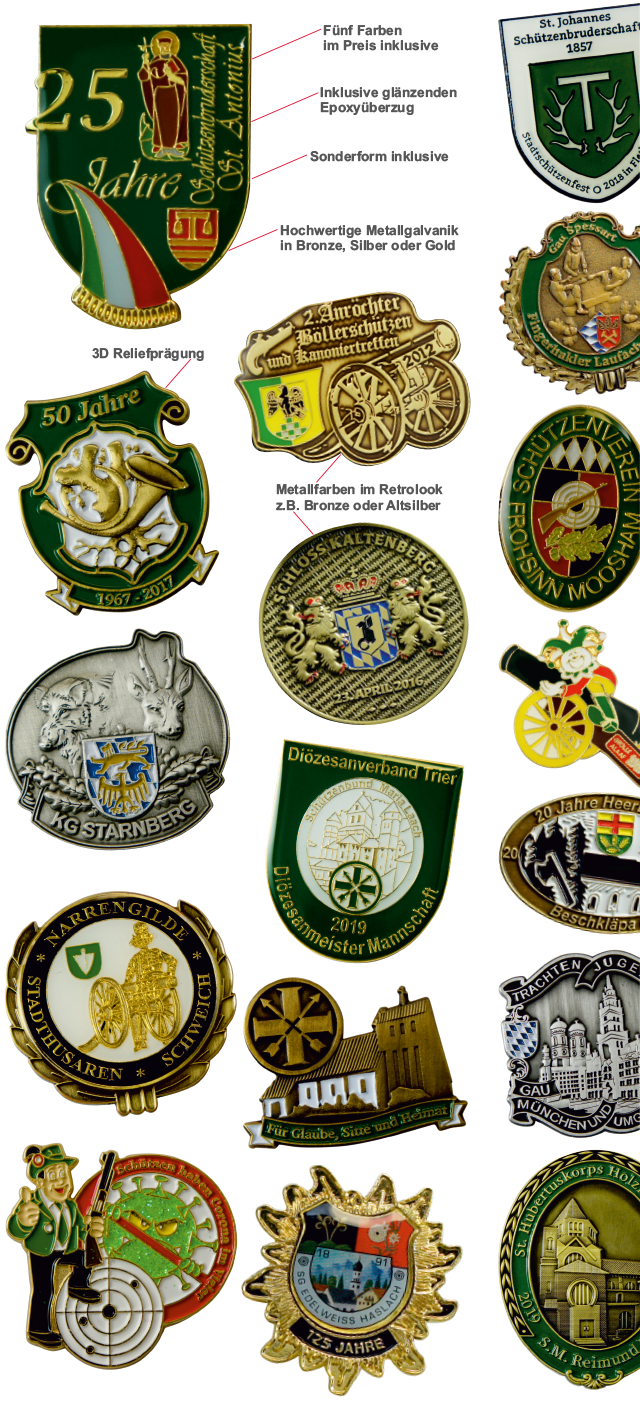 Geprägte Pins